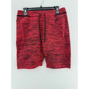 Nike Sportswear Tech Knit Short Red Mens M 11" Drawstring Athletic